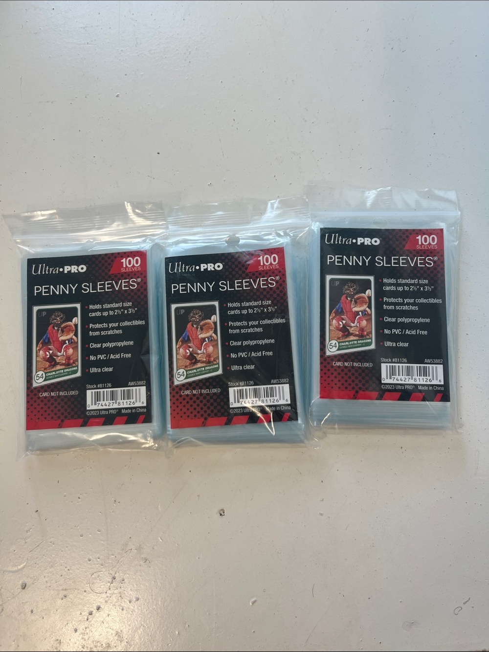 Bundle of 3 Ultra Pro 100 Sleeves Penny Sleeves Card Holders NWT 300 CT